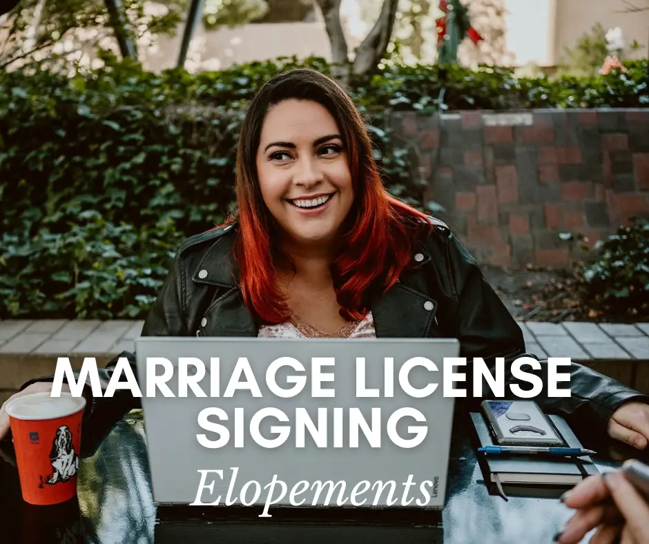 Marriage License Signing, get married fast and affordably with Let's Get Married by Marie