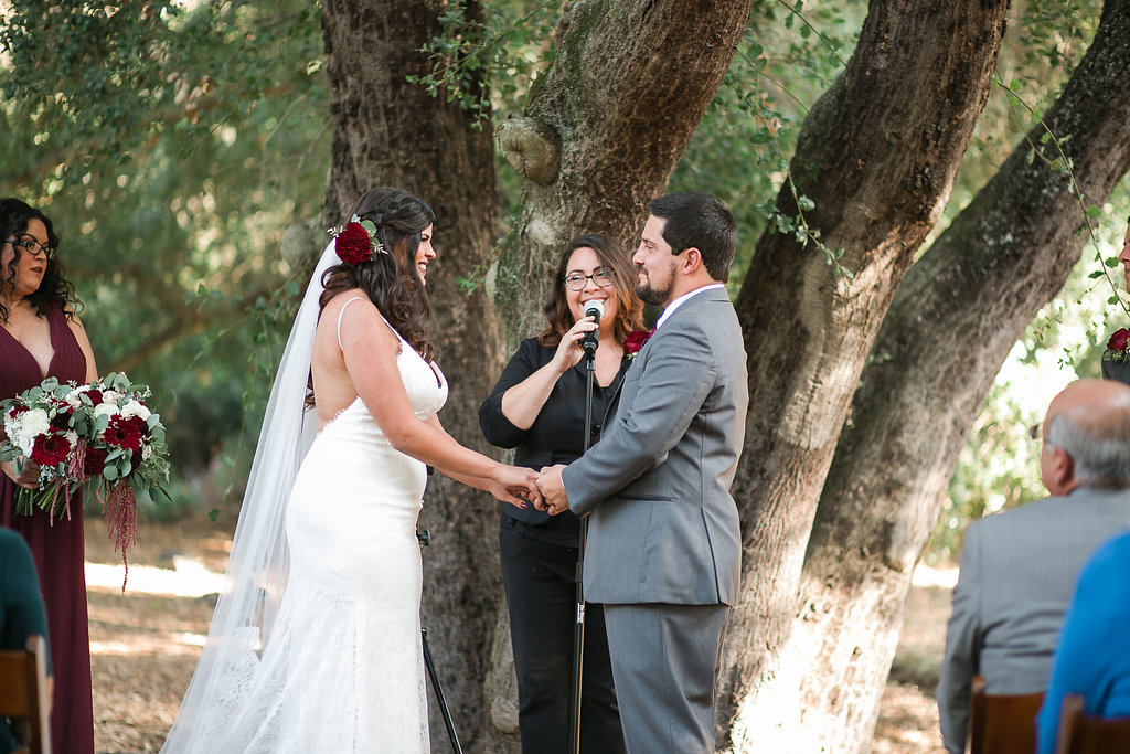 Romantic Highland Oaks Ranch wedding with Murrieta wedding officiant Let's Get Married by Marie